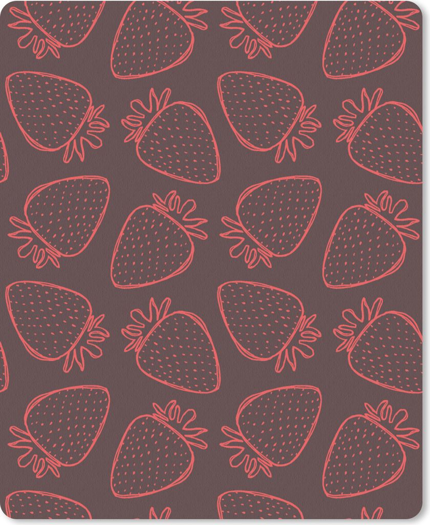 MuchoWow Mauspad Mousepad Muster - Erdbeere - Punkte - Obst 30x40 cm - Mousepads - Maus Mat - Pad - Mausunterlage - Mausmatten