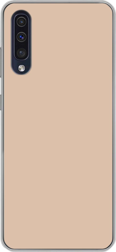 MuchoWow Handyhülle Schutzhülle Hülle für Telefoonhoesje Samsung Galaxy A30s Beige - Farben - Unifarben Silikon Softcase Handy Hülle - Karte...