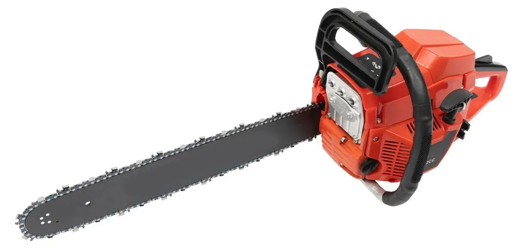 Tronçonneuse à essence 52 cm³ moteur 2,2 kW régime 10500 tr/min rouge