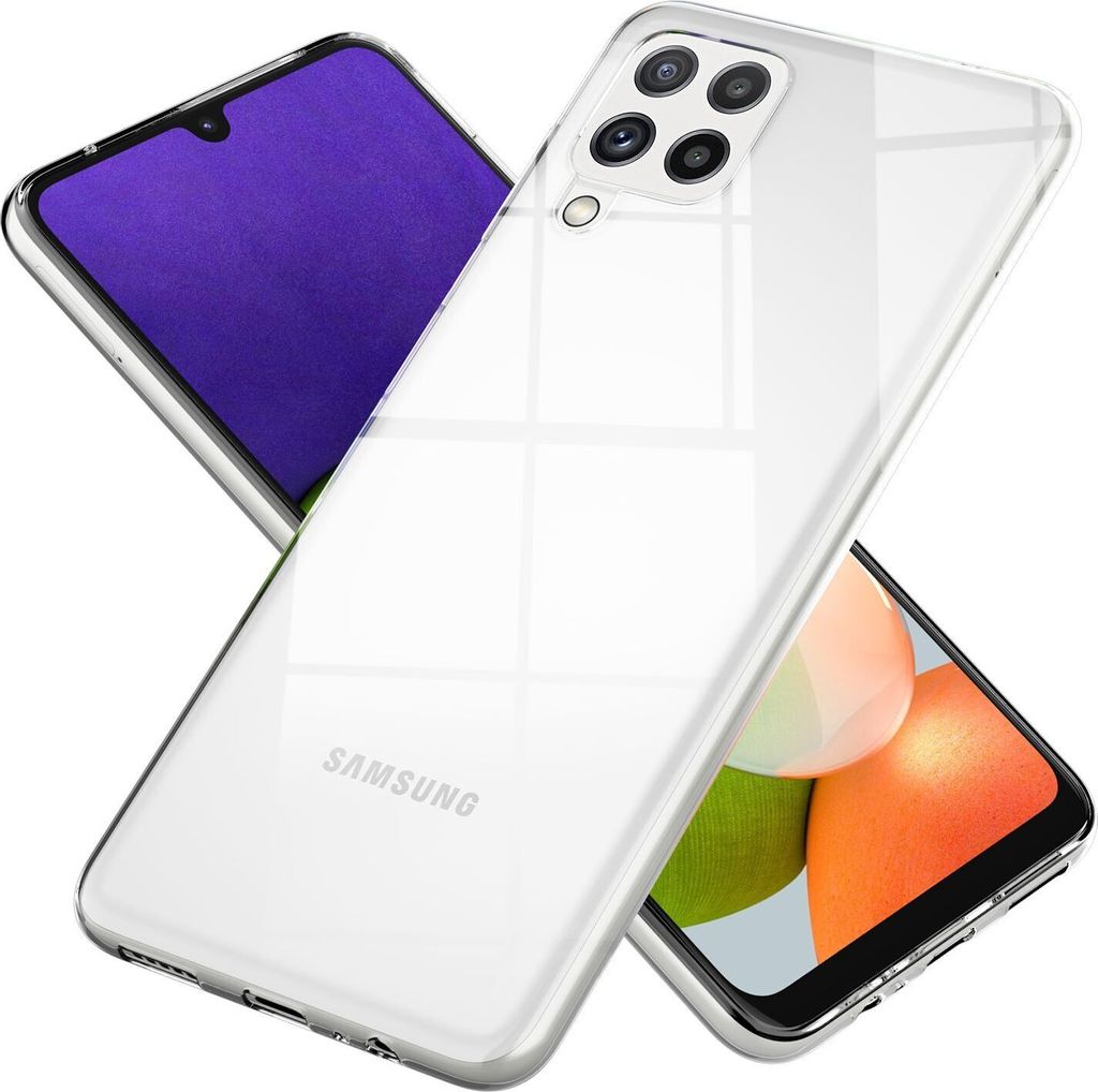 NALIA Hülle "GLAZE" für Samsung Galaxy A22 - Klare TPU Schutzhülle, Anti-Gelb, Schlank & Leicht - Transparente Handyhülle