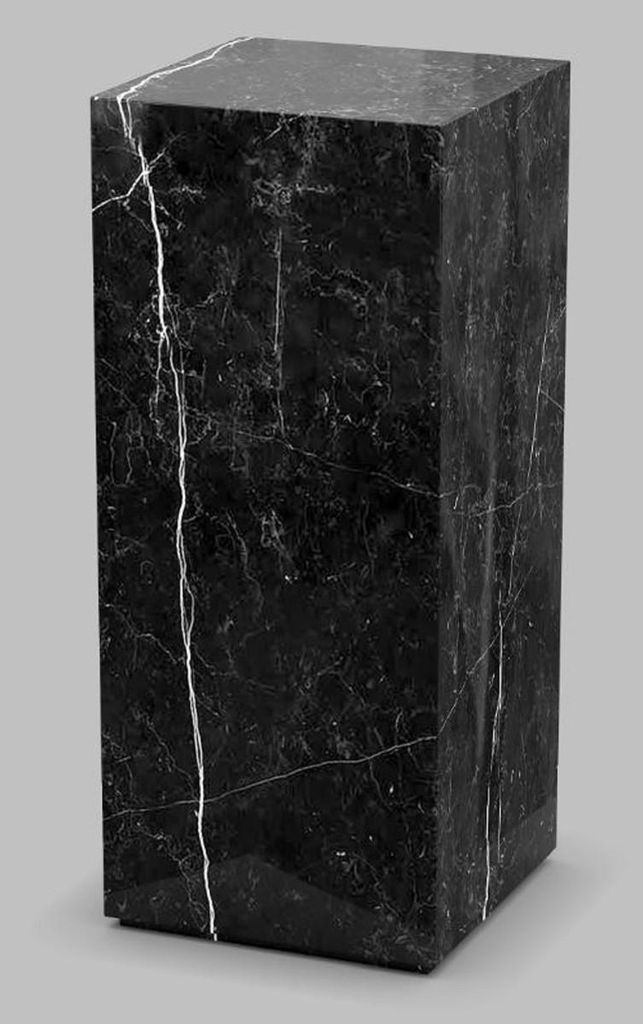 Casa Padrino Luxus Marmor Beistelltisch Schwarz 30 x 30 x H. 70 cm - Deko Marmor Säule - Luxus Marmor Wohnzimmer Möbel