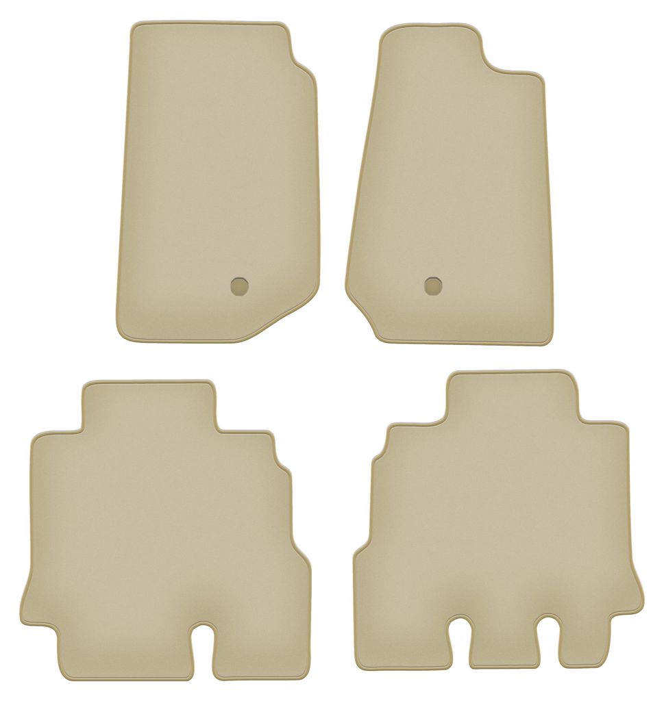 Velours-Fußmatten PREMIUM beige passend für Jeep Wrangler III JK (2006-2017, Feld) – mit Befestigungen – passgenau