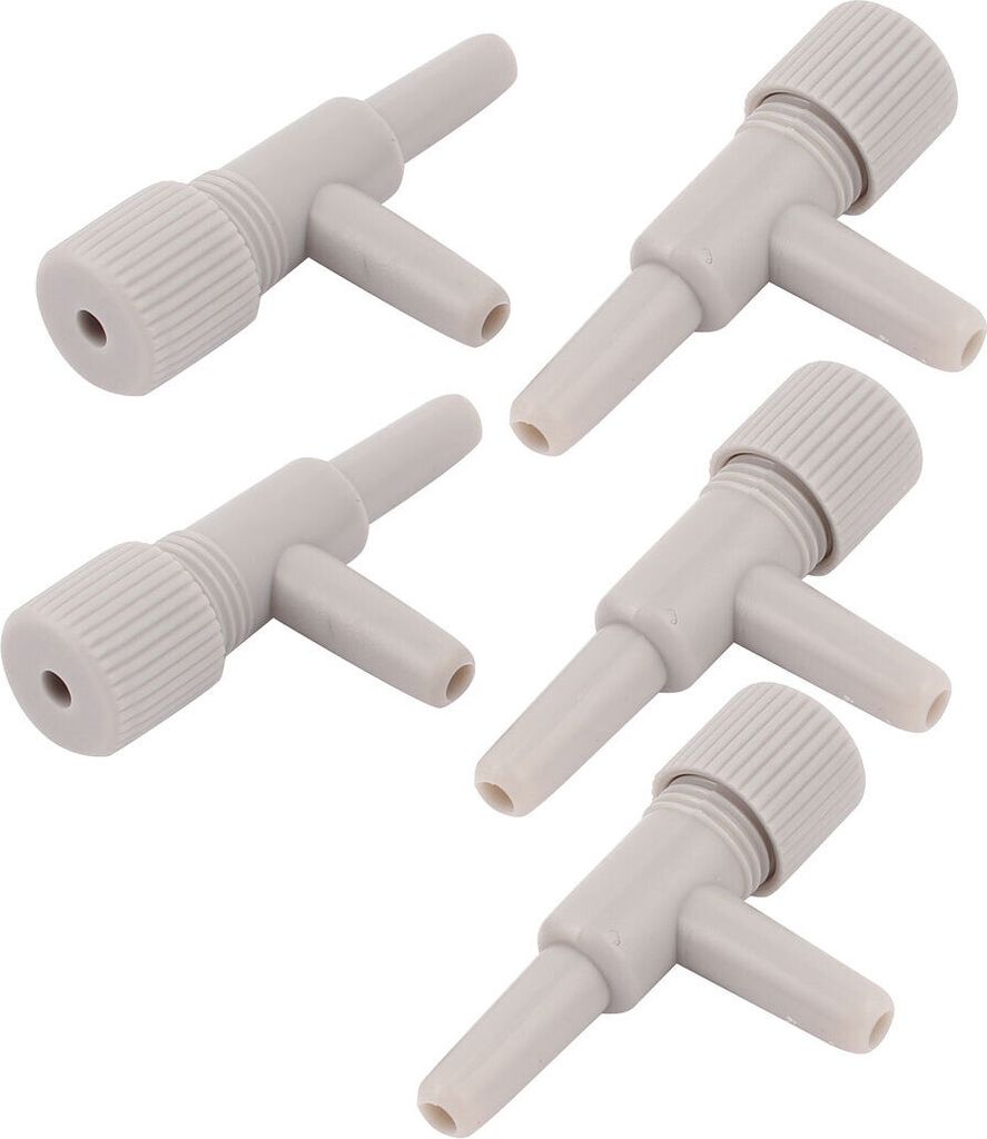 Luftpumpe Regelventile Kunststoff Aquarium Fisch Sauerstoff Luftschlauch Rohr Str?mungsregler 5 Pcs Grau