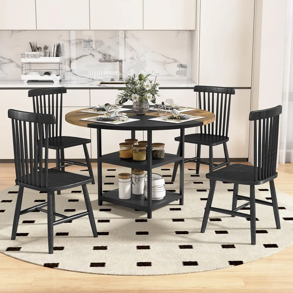 Table à manger ronde 120cm stable et robuste pour gagner de l'espace - 8