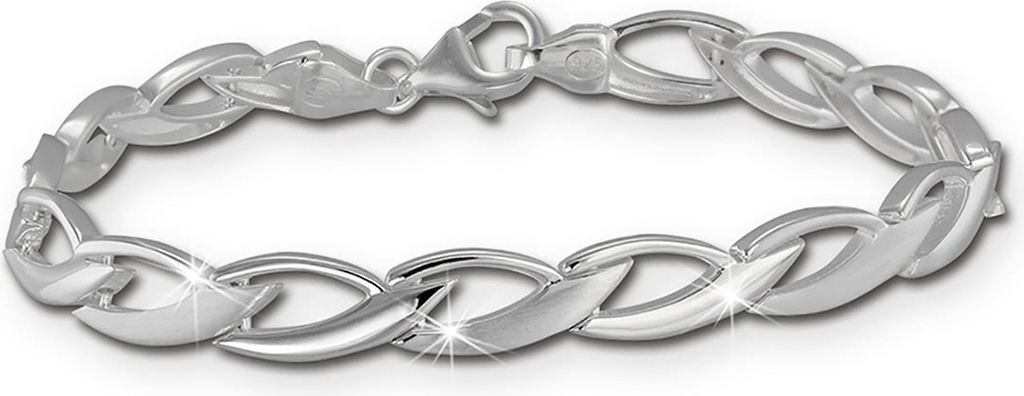 SilberDream 19cm Silberarmband Zopf matt silber Damen Armschmuck D2SDA438J