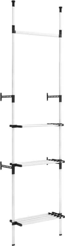 Teleskop-Garderobe mit Stangen und Regal Aluminium , Produktbild 2