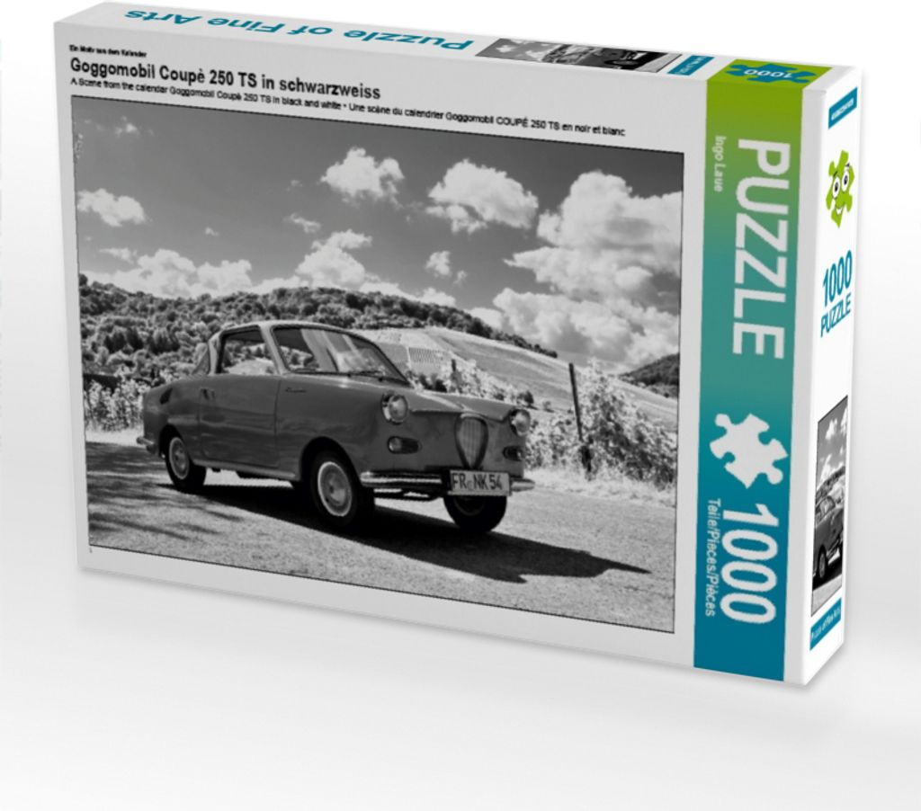 Calvendo Ein Motiv aus dem Kalender Goggomobil Coupè 250 TS in schwarzweiss 1000 Teile Puzzle quer 640x480mm, Laue Ingo; 7342236