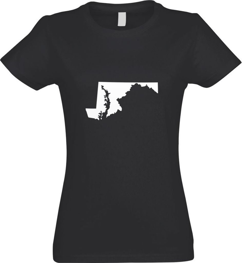 Kiwistar - T-Shirt tailliert - Damen - Graphit - USA - Bundesstaat - Maryland - mit Motiv Bedruckt - Funshirt Design - Sport - Freizeit - Damen - L