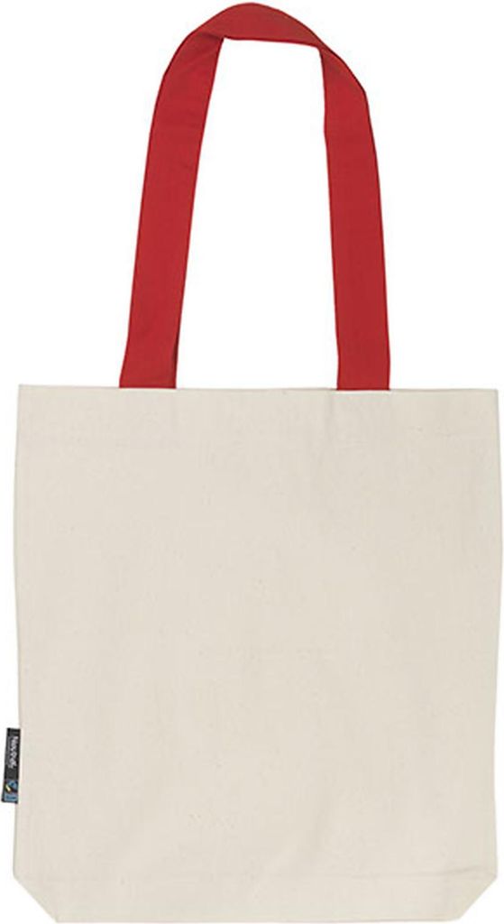 Neutral Twill Bag With Contrast Handles