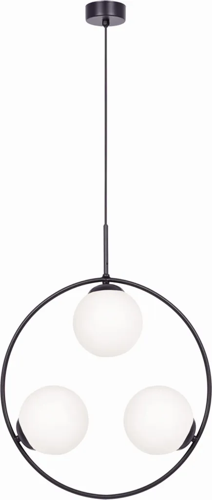 Lustre PARVA noir et blanc Kaja 3 x E14 verre design 100 x 50 x 14 cm