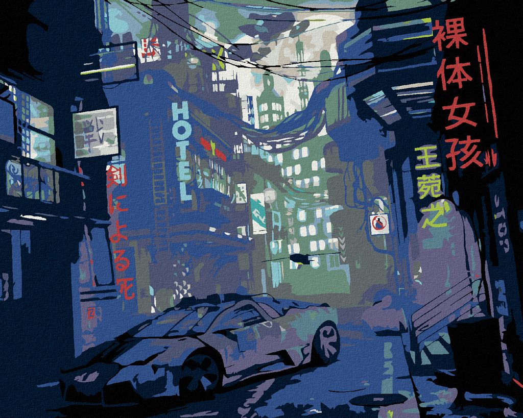 Zuty - Malen nach Zahlen - CHINATOWN, 40x50 cm, ohne Keilrahmen