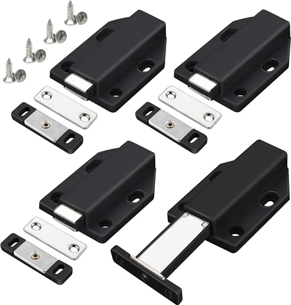 Loqueteau Magnétique à Pression pour Placard et Tiroir - Pack de 4