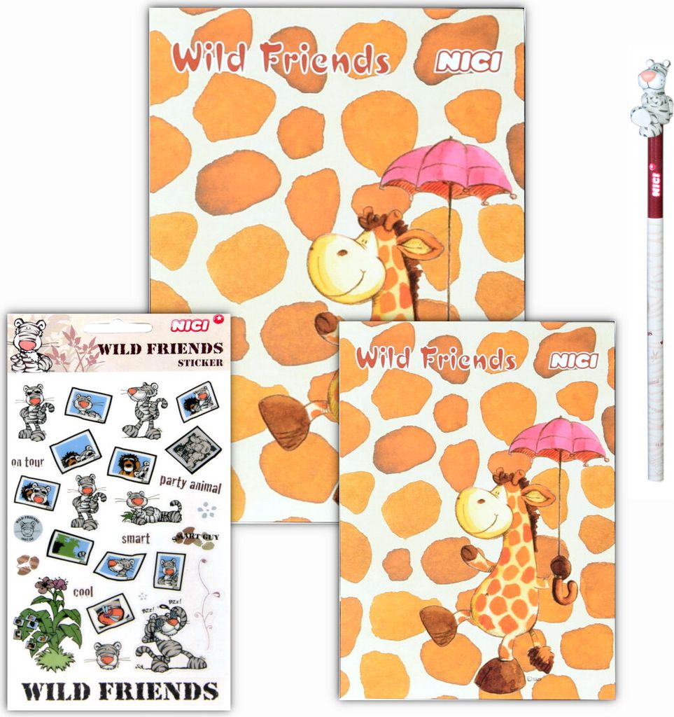 NICI - Wild Friends Schrein-Set 4-teilig (2x Notizblöcke, Produktbild 