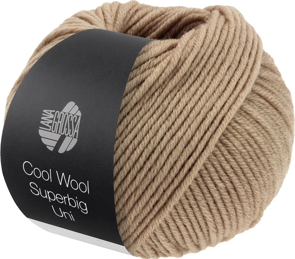 Lana Grossa Cool Wool SUPERBIG Uni 50 g extravoluminöse Wolle 80 m Farbe 037 - Beige