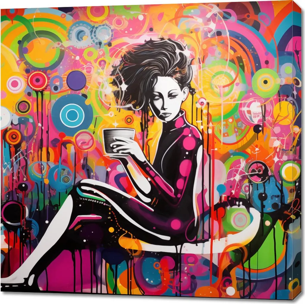 Quadro 90x90 cm Vita grazie ai graffiti