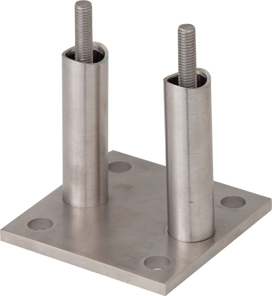 Edelstahl Wandbefestigung eckig - Wandabstand: 70 mm
