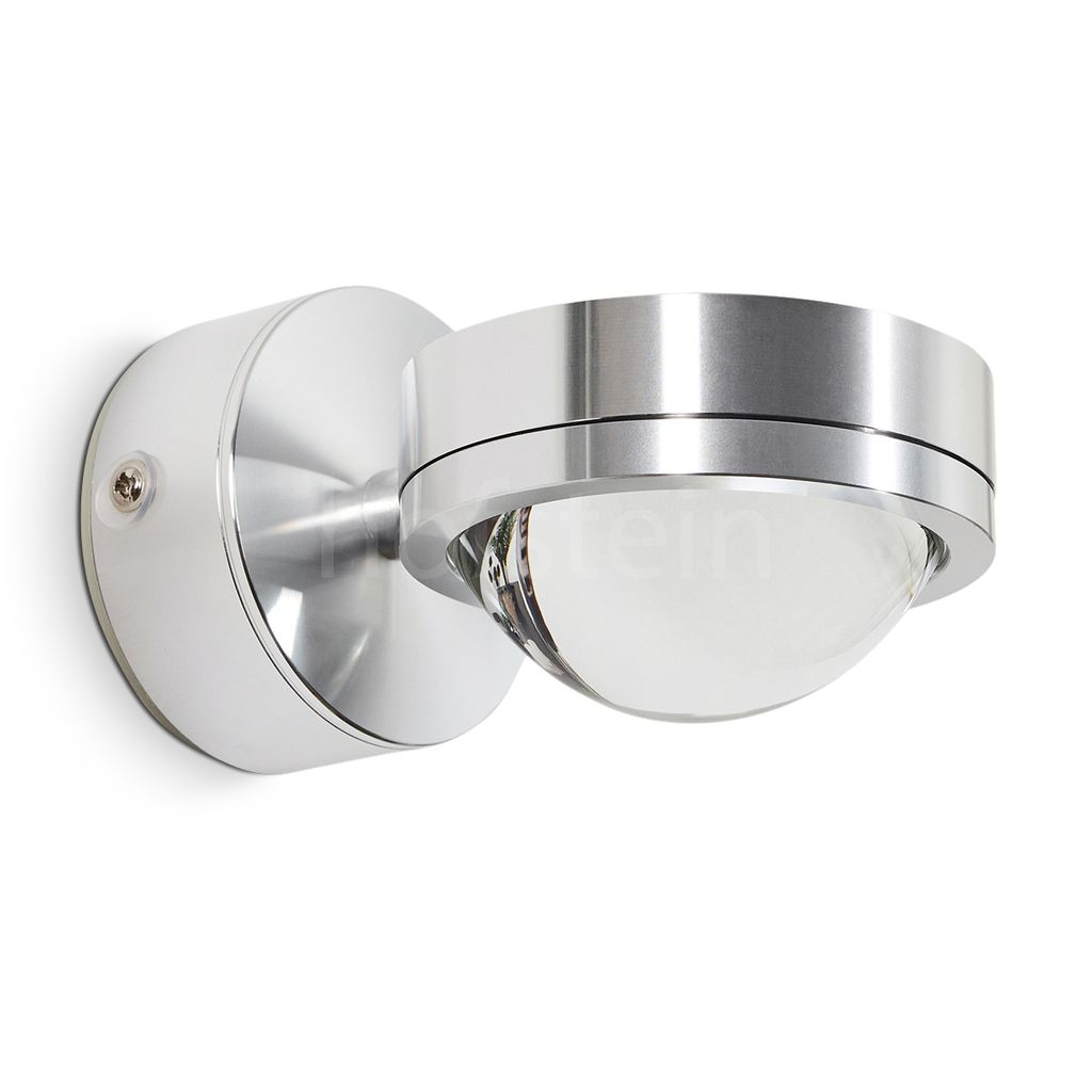 Beura »Beura« runde LED Wandlampe aus Metall u. Glas in Aluminiumgebürstet