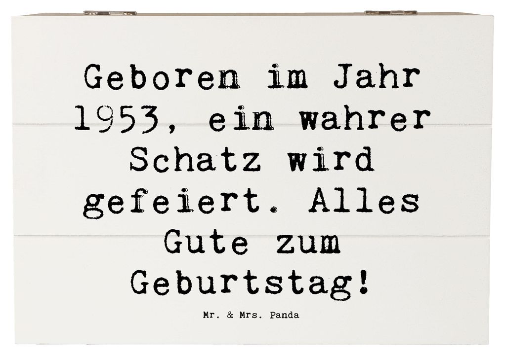 Mr. & Mrs. Panda Geschenkbox Spruch 1953 Geburtstag Schatz 22 x 15 cm - Weiß - Geschenk, fotobox, Jubiläum, kiste holz, Truhe, Happy Birthday, fe...