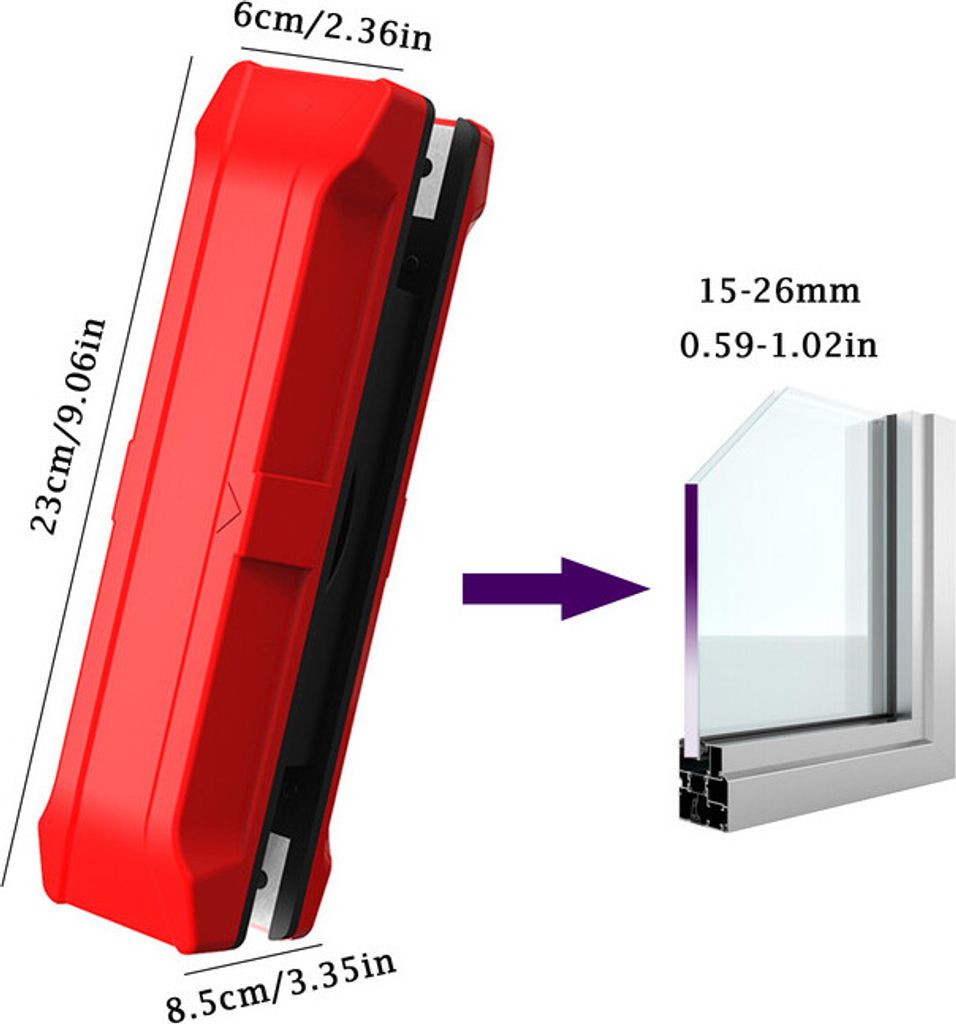 Magnetický čistič oken s nastavitelnou magnetickou silou Obrázek produktu 4
