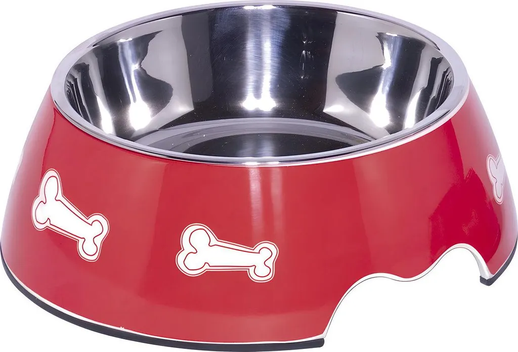 Écuelle pour chien Nobby Bone rouge en mélamine résistante - 700ml