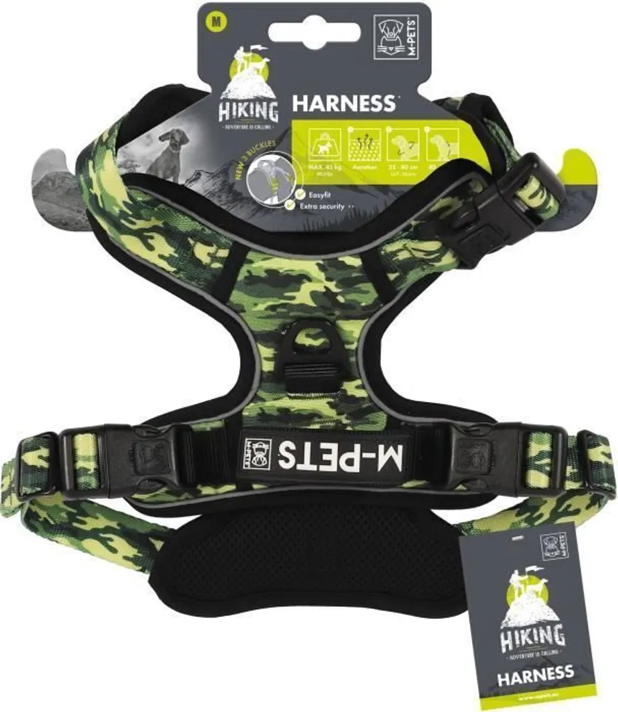 M-PETS HIKING Pettorina Imbottita per Cani Taglia M Camo
