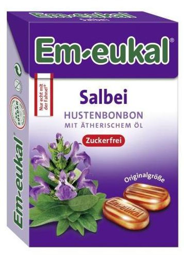 Em eukal Box Sage Cough Drop Essential Oils bez cukru 50g Zdjęcie produktu 