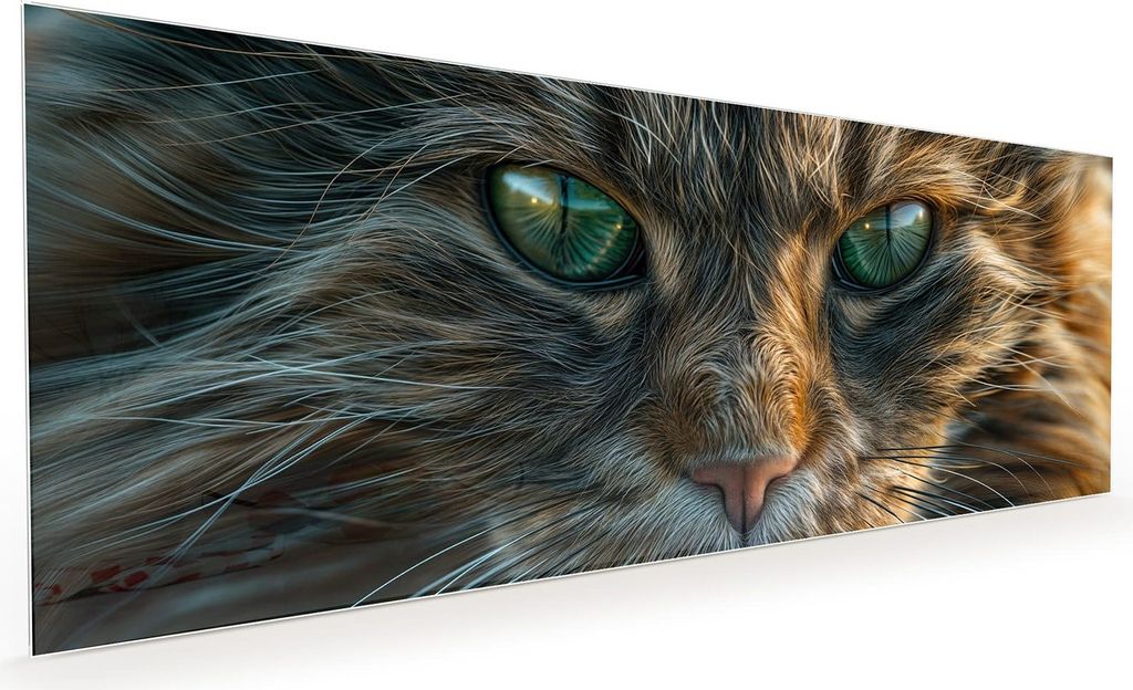 Küchenrückwand Spritzschutz Glas mit Motiv Nahaufnahme Katze 40 x 40 cm