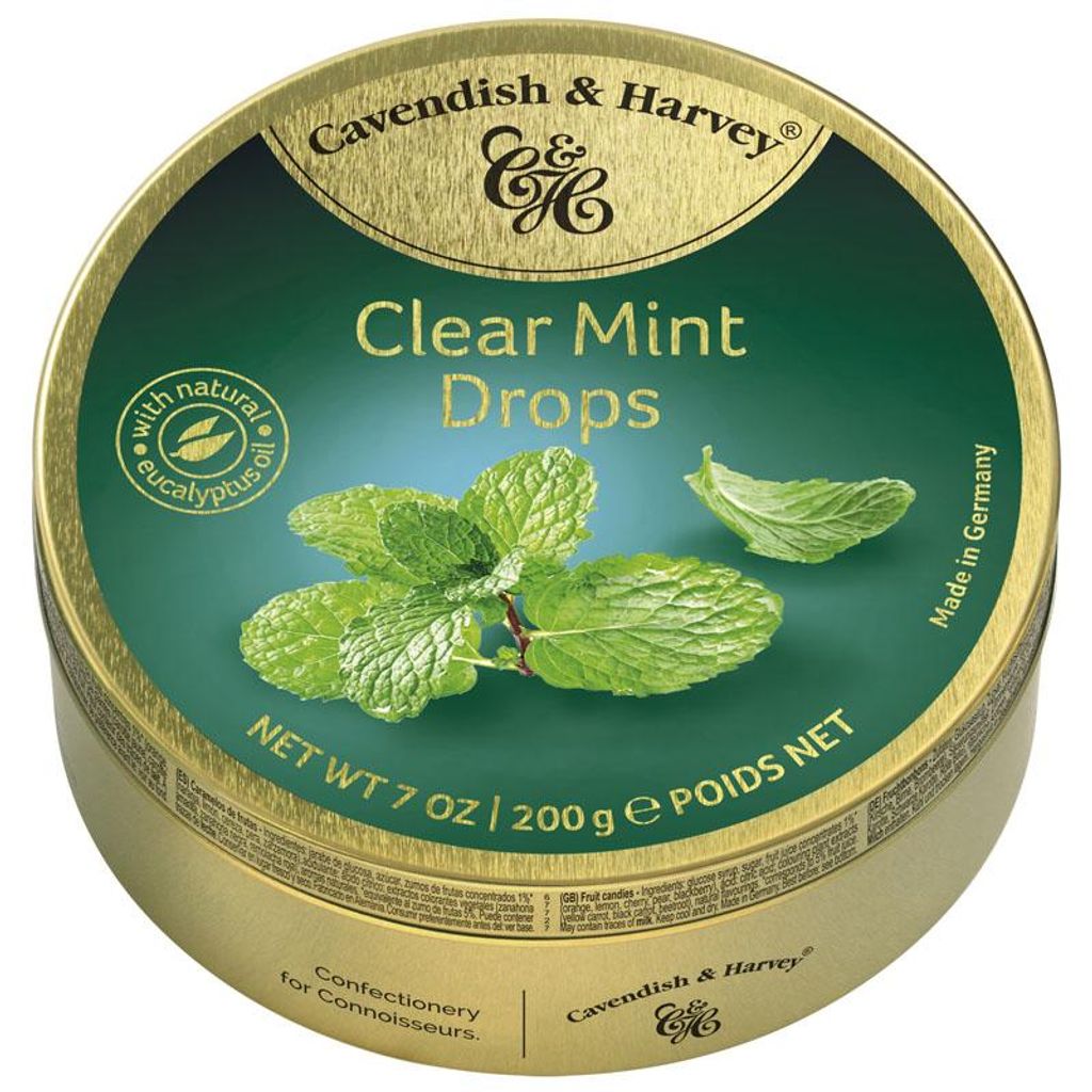 Cavendish & Harvey Clear Mint Drops 200g Productafbeelding 