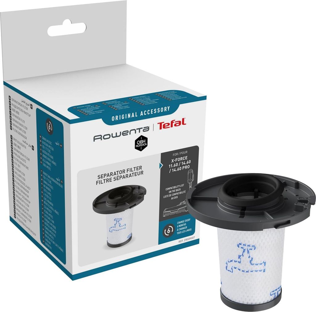 Rowenta ZR009007 Filter | für X-Force Flex 14.60 / 15.60 Akku-Staubsauger | waschbar | Weiß/Grau