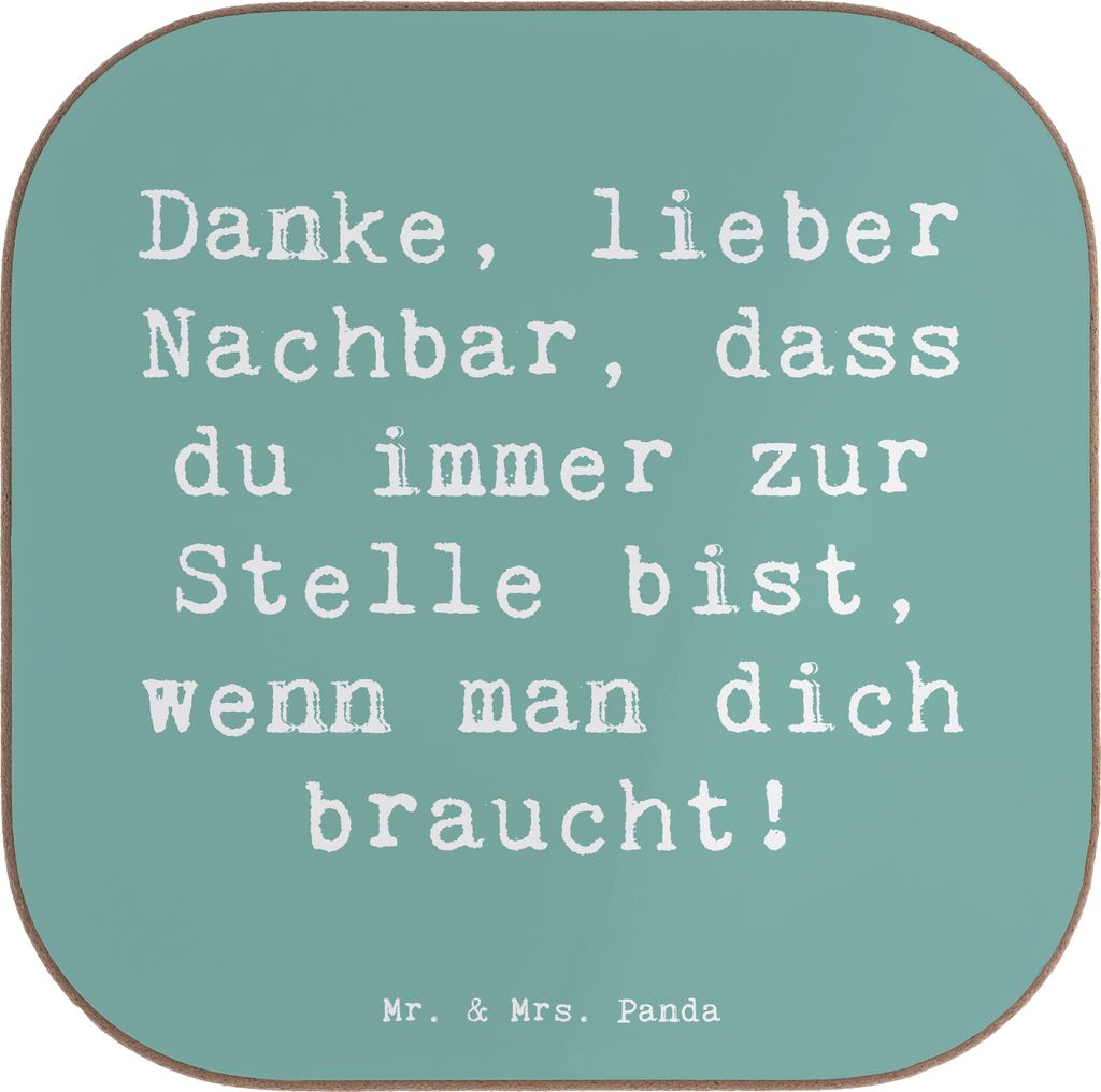 Mr. & Mrs. Panda Untersetzer Glas Spruch Danke Nachbar - Produktbild 