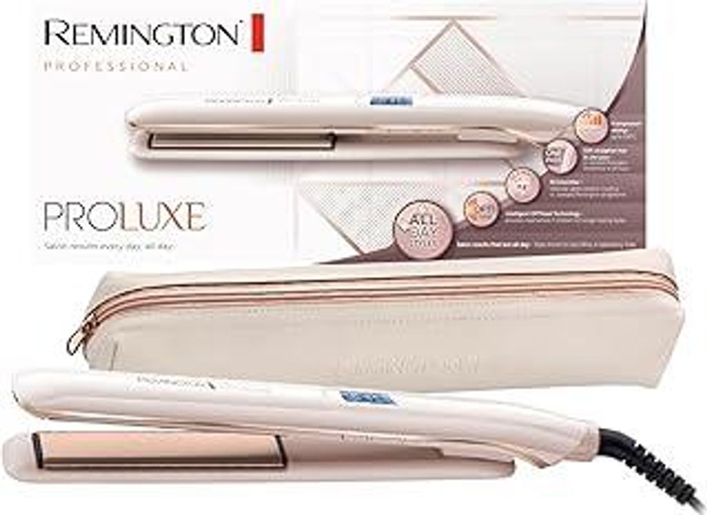Remington Glätteisen PROluxe (OPTIheat-Technologie für lang anhaltende Styling-Ergebnisse in nur einem Zug & Ultimate-Glide-Keramikbeschichtung) ...