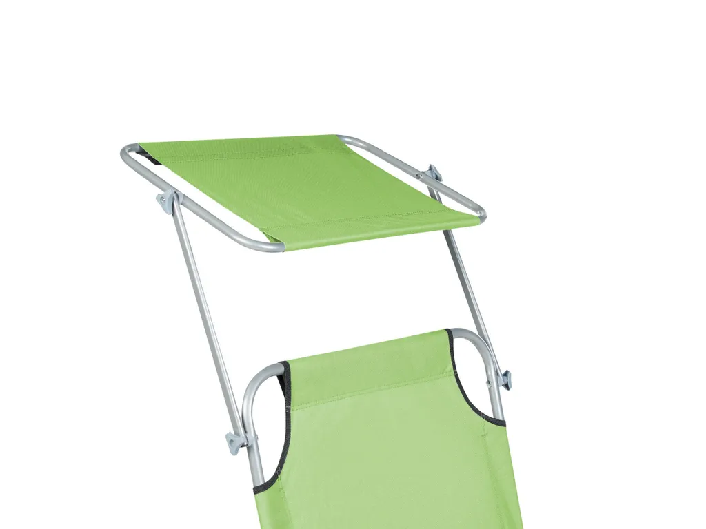Bain de Soleil Avec Toit Ombrageant Réglable Vert Lime - Fini le Soleil