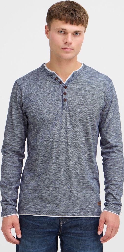 SOLID SDBelagos Herren Longsleeve Langarmshirt Shirt mit Grandad-Ausschnitt 100% Baumwolle Regular fit