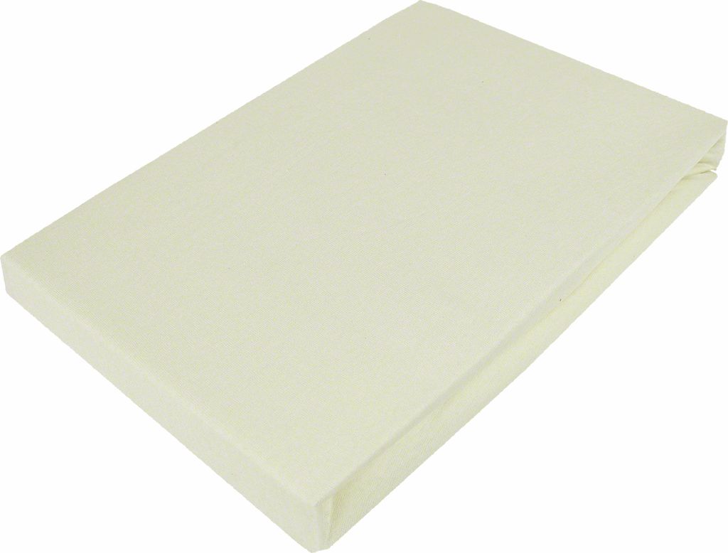 Jersey Spannbettlaken 140x200 cm aus 100% Baumwolle Ecru Produktbild 2