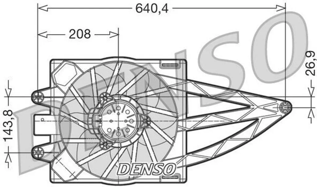 Radiateur ventilateur de rechange 46799413 pour Fiat Panda - DENSO DER09018