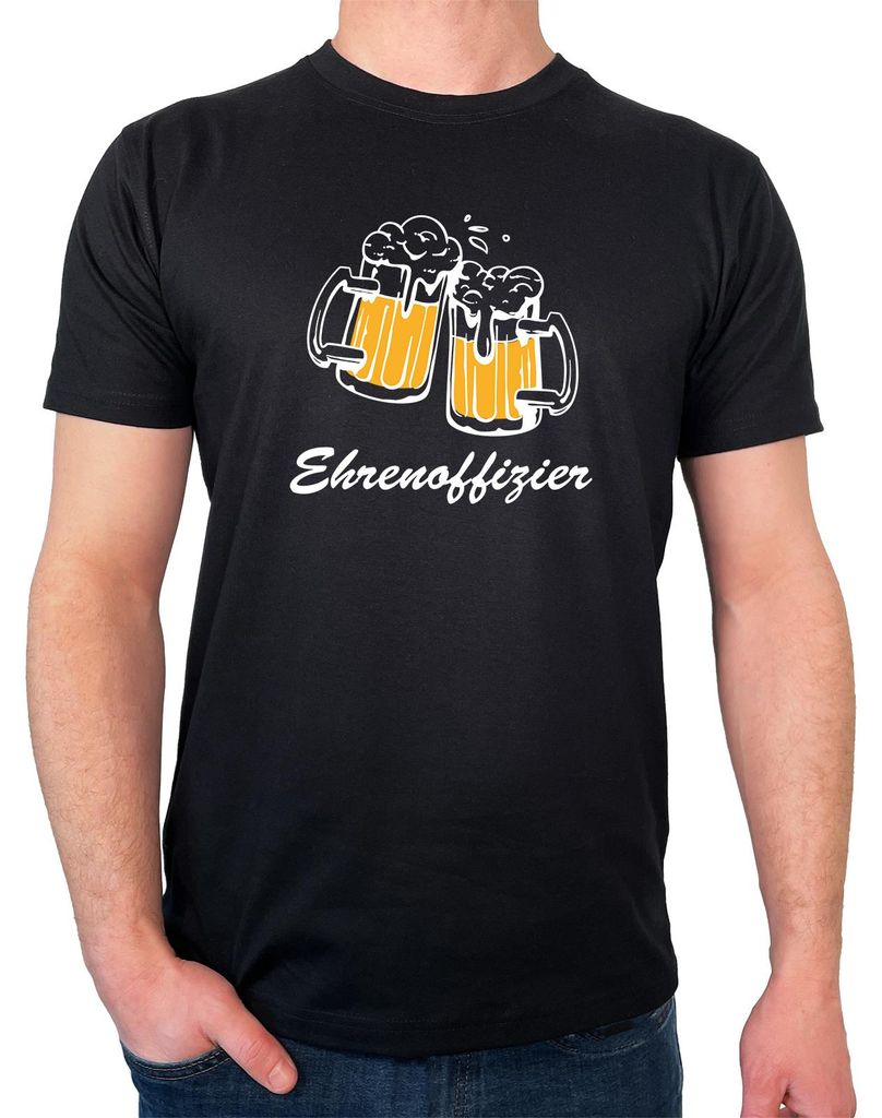 Huuraa Herren T-Shirt Ehrenoffizier Schützenfest XXL Black Bio Baumwolle Fairtrade Herrenshirt Geschenkidee