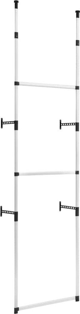 vidaXL Teleskop-Garderobe mit Stangen Aluminium