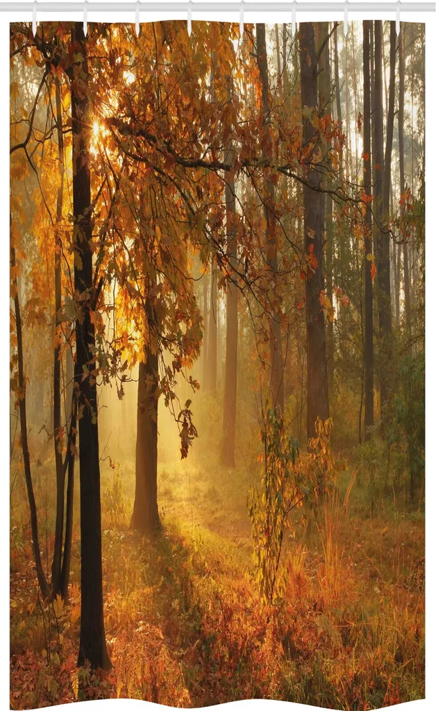 Tenda Doccia 120x180 Autunnale ABAKUHAUS Arancione Marrone