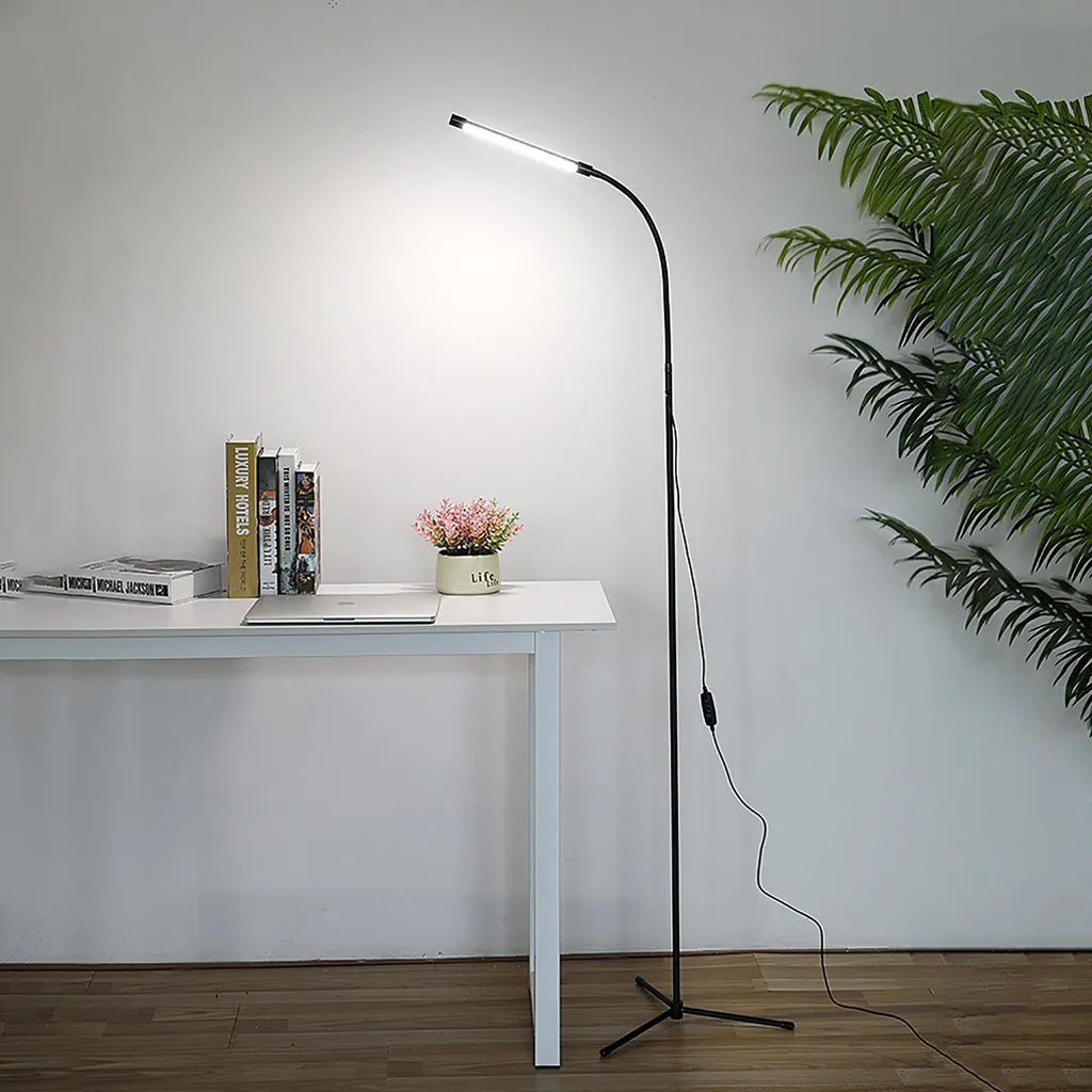 Lampe de sol LED USB à intensité stable - Design simple et moderne noir - 2