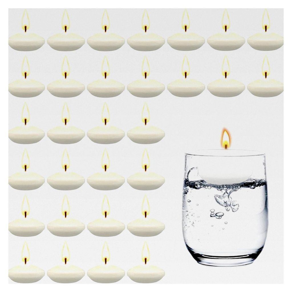 Schwimmkerzen Weiß 30 Stück - Schwimmende Kerzen mit Kerzenhaltern, Unparfümierte Teelichter für Vasenfüller, Hochzeiten, Tischdekorationen un...