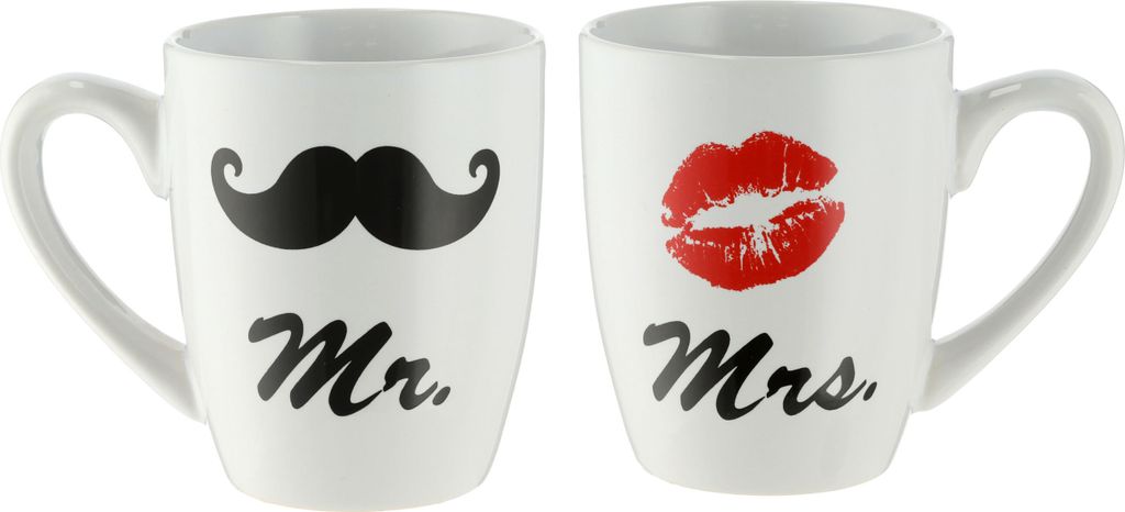 Kaffeebecher MR & MRS im 2er Set - Tassen im Geschenk Set