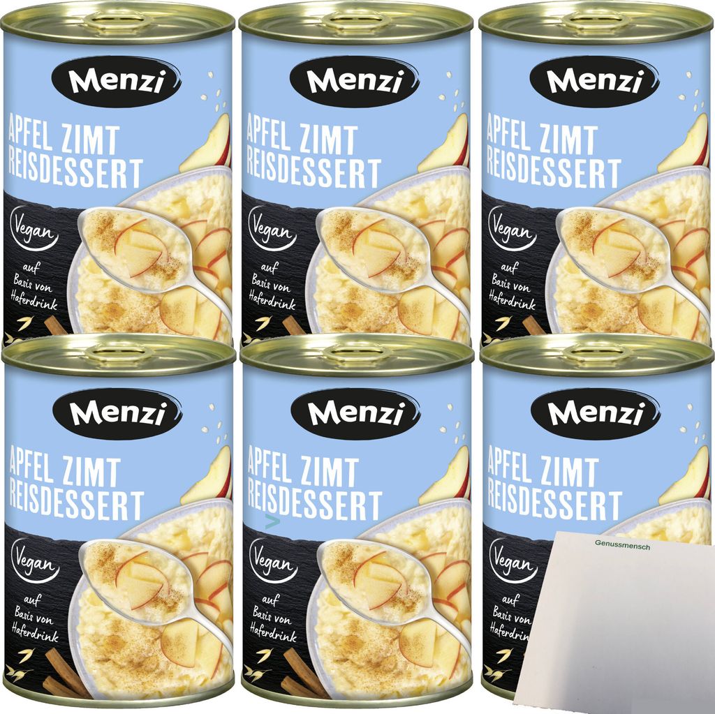 Menzi Apfel-Zimt Reisdessert 6er Pack (6x400g Dose) + usy Produktbild 