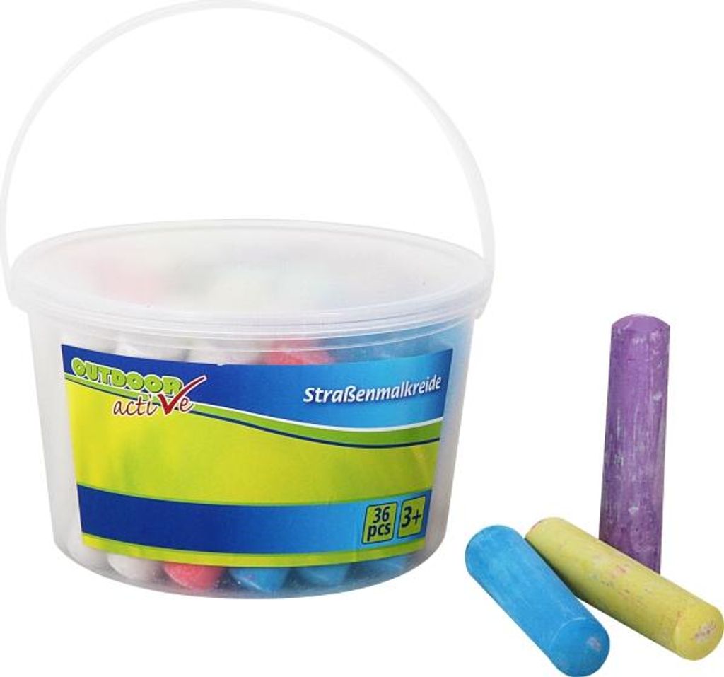 OA Straßenmalkreide im Eimer, 36 Stück