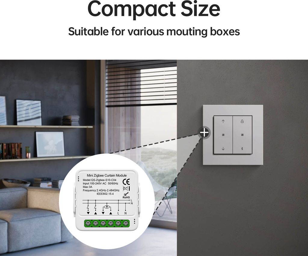 Tuya Zigbee Smart Curtain Switch-Modul Intelligentes Produktbild 6