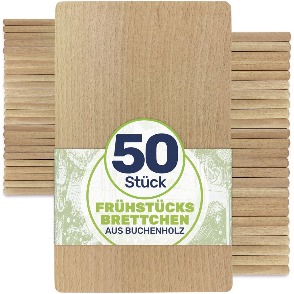 Frühstücksbrettchen Holzbrett Buche 22x12x1 cm, Menge:50 Produktbild 