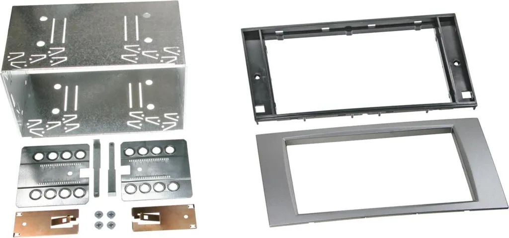 Set Pannelli Installazione Autoradio 2 DIN Ford Focus C-Max Argento