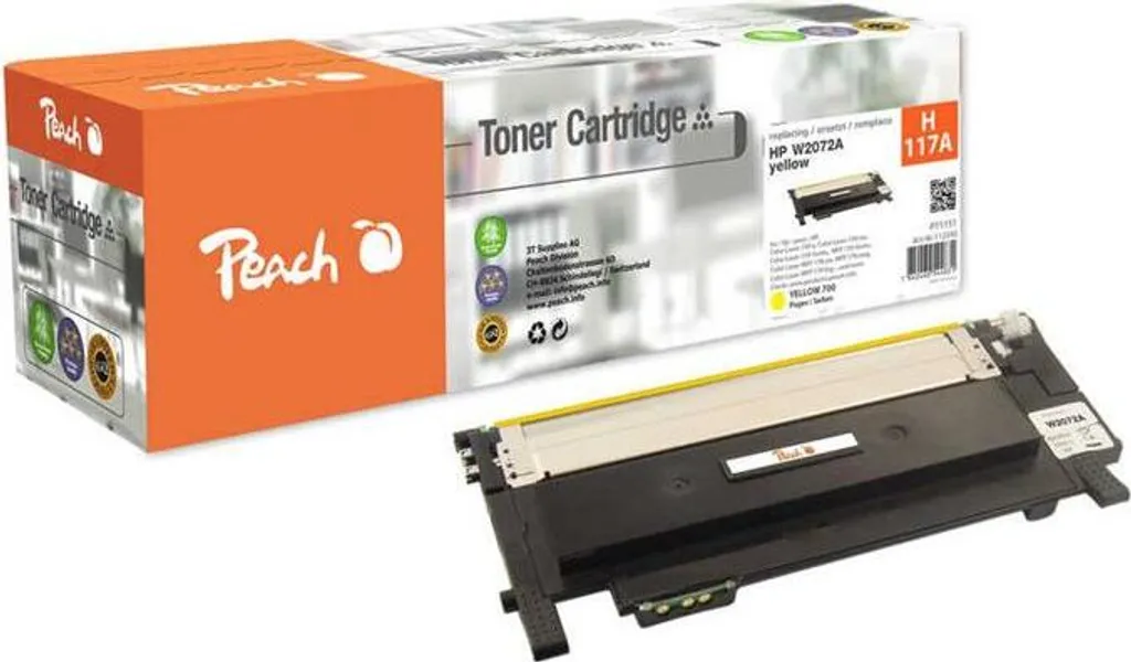 Cartouche toner laser jaune compatible HP 117A W2072A rendement 700p