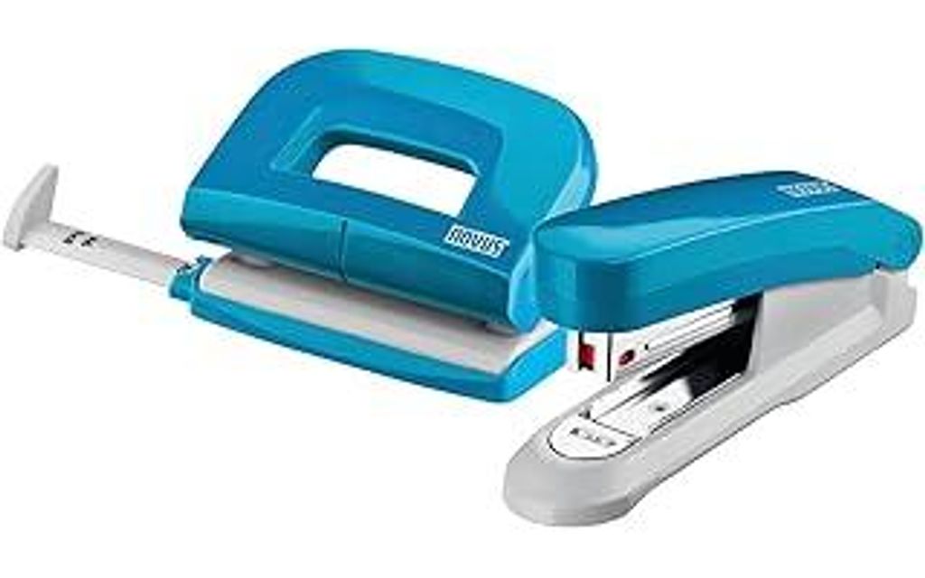Novus Schreibtisch Set (Heftgerät E 15 mit Locher E 210, inkl. 1000 Heftklammern No. 10) petrol