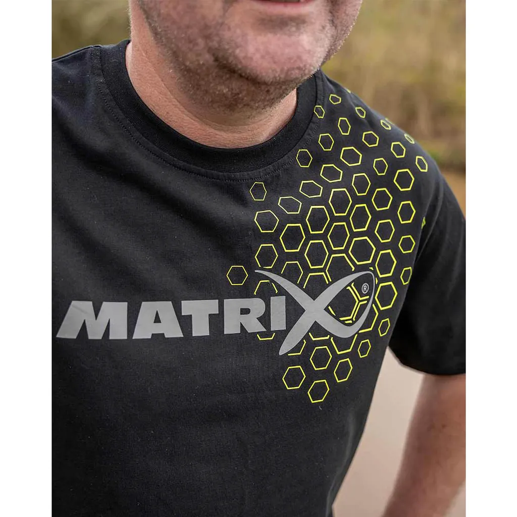 T-Shirt Pêche Matrix Hex Print Noir S : Fini la Transpiration Excessive