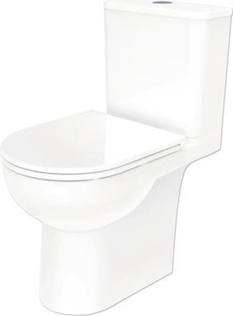 form&style WC-Kombination Set PALMYRA Tiefspüler offener Spülrand weiß glänzend mit WC-Sitz (Absenkautomatik, Quick-Rele